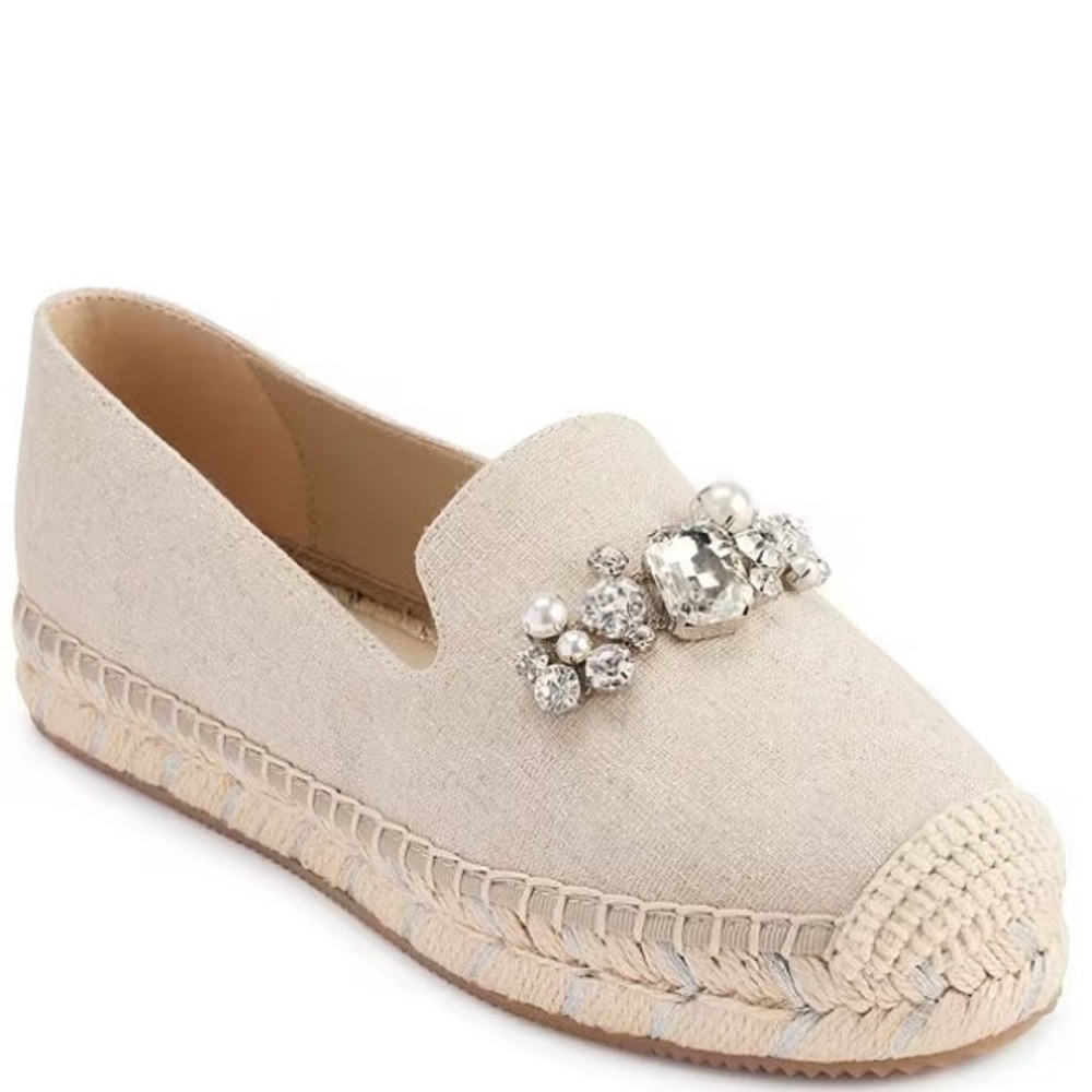 NWOB Karl Lagerfeld Paris Margie Embellished Suede Espadrilles Size 6